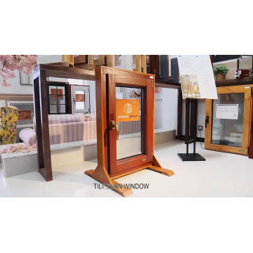 fazer a ordem moldura de janela de madeira porta da janela de design com vidro duplo